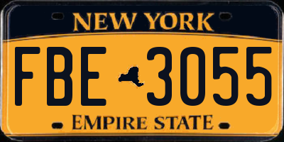 NY license plate FBE3055