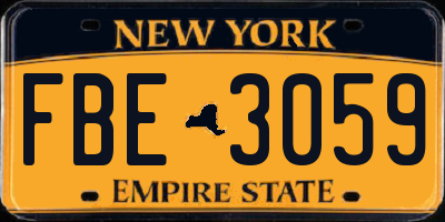 NY license plate FBE3059