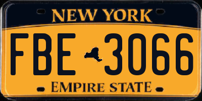 NY license plate FBE3066
