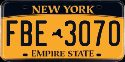 NY license plate FBE3070