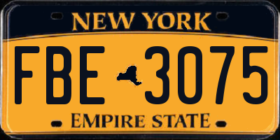 NY license plate FBE3075
