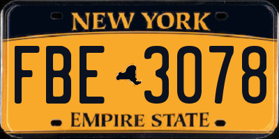 NY license plate FBE3078