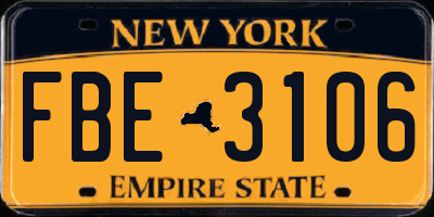 NY license plate FBE3106