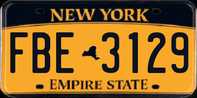 NY license plate FBE3129