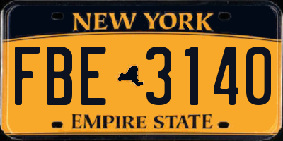 NY license plate FBE3140