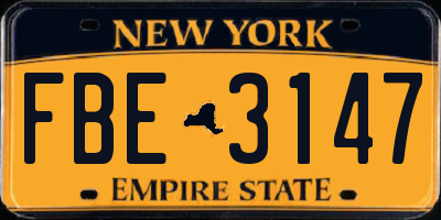 NY license plate FBE3147