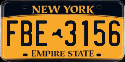 NY license plate FBE3156