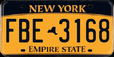 NY license plate FBE3168