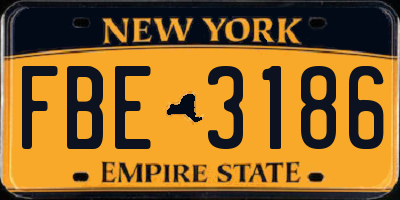 NY license plate FBE3186