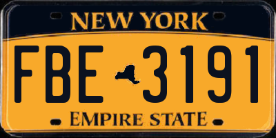 NY license plate FBE3191