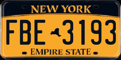 NY license plate FBE3193