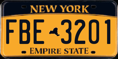 NY license plate FBE3201