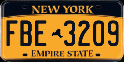 NY license plate FBE3209