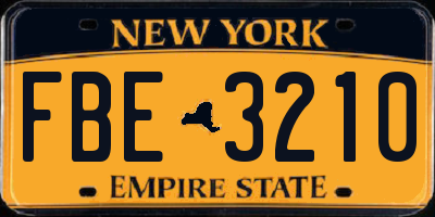 NY license plate FBE3210