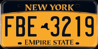NY license plate FBE3219