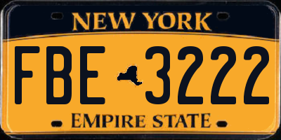 NY license plate FBE3222