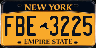 NY license plate FBE3225