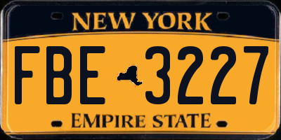 NY license plate FBE3227