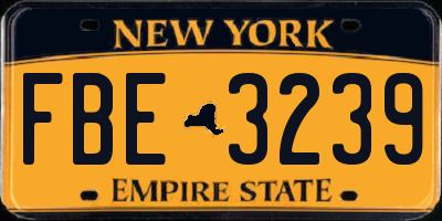 NY license plate FBE3239