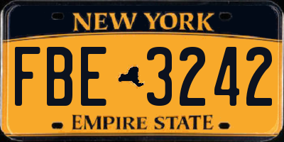 NY license plate FBE3242