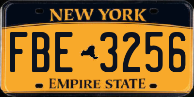NY license plate FBE3256