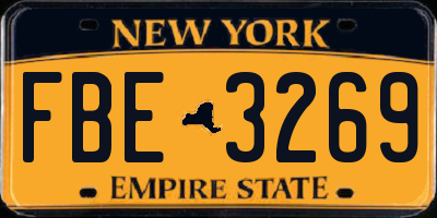 NY license plate FBE3269