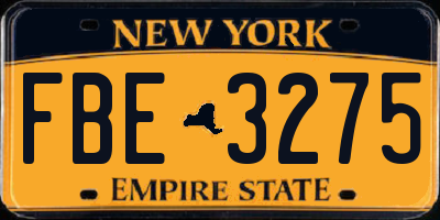 NY license plate FBE3275