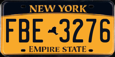 NY license plate FBE3276