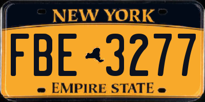 NY license plate FBE3277