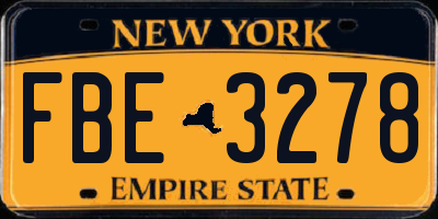 NY license plate FBE3278