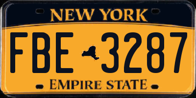 NY license plate FBE3287