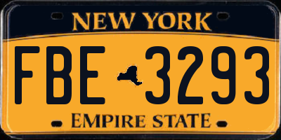 NY license plate FBE3293