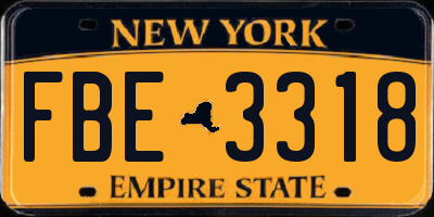 NY license plate FBE3318