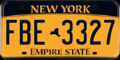 NY license plate FBE3327