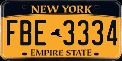 NY license plate FBE3334