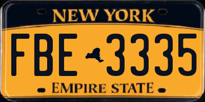 NY license plate FBE3335