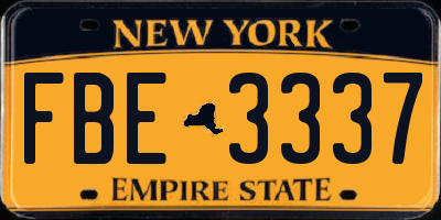 NY license plate FBE3337