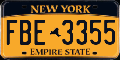 NY license plate FBE3355