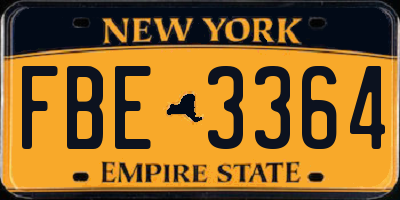 NY license plate FBE3364
