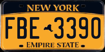 NY license plate FBE3390