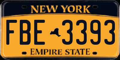 NY license plate FBE3393