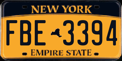 NY license plate FBE3394