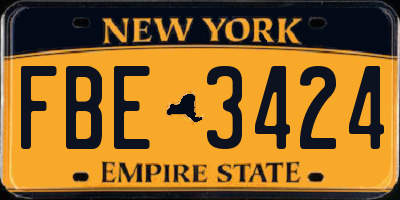 NY license plate FBE3424