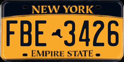 NY license plate FBE3426
