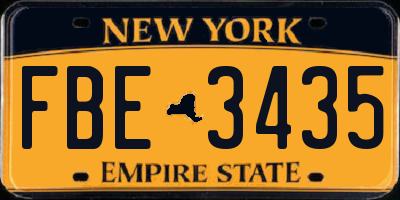 NY license plate FBE3435