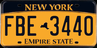 NY license plate FBE3440
