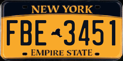 NY license plate FBE3451