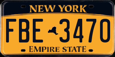 NY license plate FBE3470