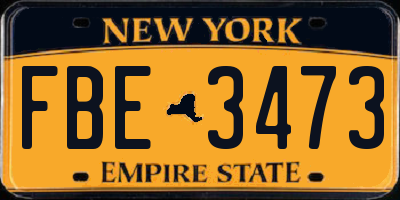NY license plate FBE3473