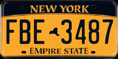 NY license plate FBE3487